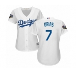 Women's Majestic Los Angeles Dodgers #7 Julio Urias Authentic White Home Cool Base 2018 World Series MLB Jersey