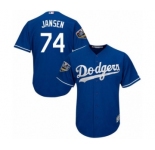 Women's Majestic Los Angeles Dodgers #74 Kenley Jansen Authentic Royal Blue Alternate Cool Base 2018 World Series MLB Jersey