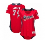 Women's Majestic Los Angeles Dodgers #74 Kenley Jansen Game Red National League 2018 MLB All-Star MLB Jersey