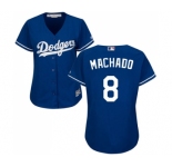 Women's Majestic Los Angeles Dodgers #8 Manny Machado Authentic Royal Blue Alternate Cool Base MLB Jersey