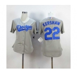 women mlb jerseys los angeles dodgers #22 kershaw grey