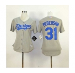 women mlb jerseys los angeles dodgers #31 pederson grey