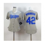 women mlb jerseys los angeles dodgers #42 robinson grey
