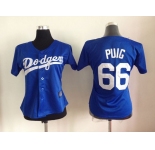women mlb jerseys los angeles dodgers #66 puig blue