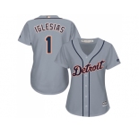 Women's Detroit Tigers #1 Jose Iglesias Grey Road Stitched MLB Jersey