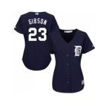 Women's Detroit Tigers #23 Kirk Gibson Navy Blue Alternate Stitched MLB Jersey