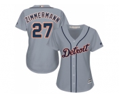 Women's Detroit Tigers #27 Jordan Zimmermann Grey Road Stitched MLB Jersey