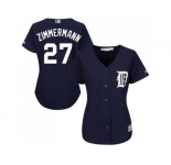 Women's Detroit Tigers #27 Jordan Zimmermann Navy Blue Alternate Stitched MLB Jersey