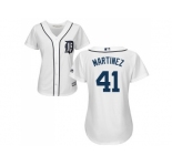 Women's Detroit Tigers #41 Victor Martinez White Home Stitched MLB Jersey