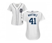 Women's Detroit Tigers #41 Victor Martinez White Home Stitched MLB Jersey