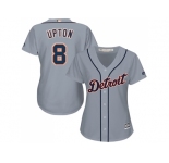 Women's Detroit Tigers #8 Justin Upton Grey Road Stitched MLB Jersey