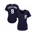 Women's Detroit Tigers #9 Nick Castellanos Navy Blue Alternate Stitched MLB Jersey