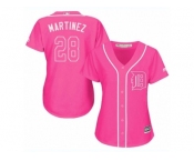 Women's Majestic Detroit Tigers #28 J. D. Martinez Replica Pink Fashion Cool Base MLB Jersey