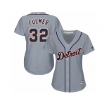Women's Majestic Detroit Tigers #32 Michael Fulmer Authentic Grey Road Cool Base MLB Jersey
