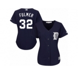 Women's Majestic Detroit Tigers #32 Michael Fulmer Replica Navy Blue Alternate Cool Base MLB Jersey