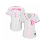 Women's Majestic Detroit Tigers #9 Nick Castellanos Authentic White Fashion Cool Base MLB Jersey