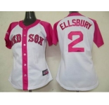 women mlb detroit tigers #2 ellsbury white pink[2012]