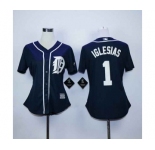 women mlb jerseys detroit tigers #1 iglesias blue