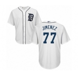 Youth Majestic Detroit Tigers #77 Joe Jimenez Authentic White Home Cool Base MLB Jersey