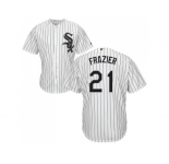 Youth Chicago White Sox #21 Todd Frazier White(Black Strip) Home Cool Base Stitched MLB Jersey