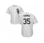 Youth Chicago White Sox #35 Frank Thomas White(Black Strip) Home Cool Base StitchedMLB Jersey