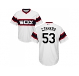 Youth Chicago White Sox #53 Melky Cabrera White Alternate Home Cool Base Stitched MLB Jersey