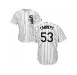 Youth Chicago White Sox #53 Melky Cabrera White(Black Strip) Home Cool Base Stitched MLB Jersey