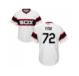 Youth Chicago White Sox #72 Carlton Fisk White Alternate Home Cool Base Stitched MLB Jersey