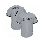 Youth Majestic Chicago White Sox #7 Tim Anderson Replica Grey Road Cool Base MLB Jersey