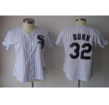 MLB Women Jerseys Chicago White Sox #32 dunn White[black strip]