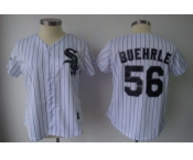 MLB Women Jerseys Chicago White Sox #56 buehrle White[black strip]