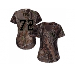 Women Chicago White Sox #72 Carlton Fisk Camo Realtree Collection Cool Base Stitched MLB Jersey