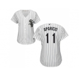 Women's Chicago White Sox #11 Luis Aparicio White(Black Strip) Home Stitched MLB Jersey