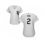 Women's Chicago White Sox #2 Nellie Fox White(Black Strip) Home Stitched MLB Jersey