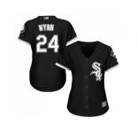 Women's Chicago White Sox #24 Early Wynn Black Alternate Stitched MLB Jersey