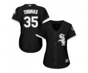 Women's Chicago White Sox #35 Frank Thomas Black Alternate Stitched MLB Jersey