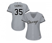 Women's Chicago White Sox #35 Frank Thomas Grey Road Stitched MLB Jersey