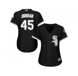 Women's Chicago White Sox #45 Michael Jordan Black Alternate Stitched MLB Jersey