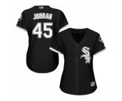 Women's Chicago White Sox #45 Michael Jordan Black Alternate Stitched MLB Jersey