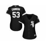 Women's Chicago White Sox #53 Melky Cabrera Black Alternate Stitched MLB Jersey