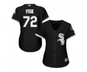Women's Chicago White Sox #72 Carlton Fisk Black Alternate Stitched MLB Jersey