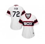 Women's Chicago White Sox #72 Carlton Fisk White Alternate Home Stitched MLB Jersey