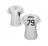 Women's Chicago White Sox #79 Jose Abreu White(Black Strip) Home Stitched MLB Jersey
