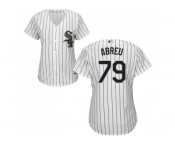 Women's Chicago White Sox #79 Jose Abreu White(Black Strip) Home Stitched MLB Jersey