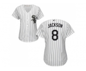Women's Chicago White Sox #8 Bo Jackson White(Black Strip) Home Stitched MLB Jersey