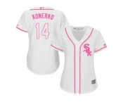 Women's Majestic Chicago White Sox #14 Paul Konerko Authentic White Fashion Cool Base MLB Jersey
