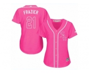 Women's Majestic Chicago White Sox #21 Todd Frazier Replica Pink Fashion Cool Base MLB Jersey