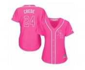 Women's Majestic Chicago White Sox #24 Joe Crede Replica Pink Fashion Cool Base MLB Jersey