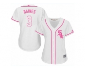 Women's Majestic Chicago White Sox #3 Harold Baines Authentic White Fashion Cool Base MLB Jersey