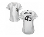Women's Majestic Chicago White Sox #45 Derek Holland Replica White Home Cool Base MLB Jersey